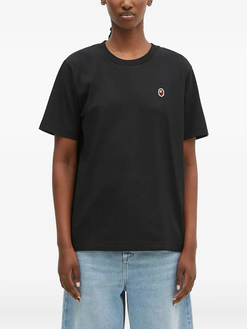 A BATHING APE T-shirt met logo-applicatie Zwart