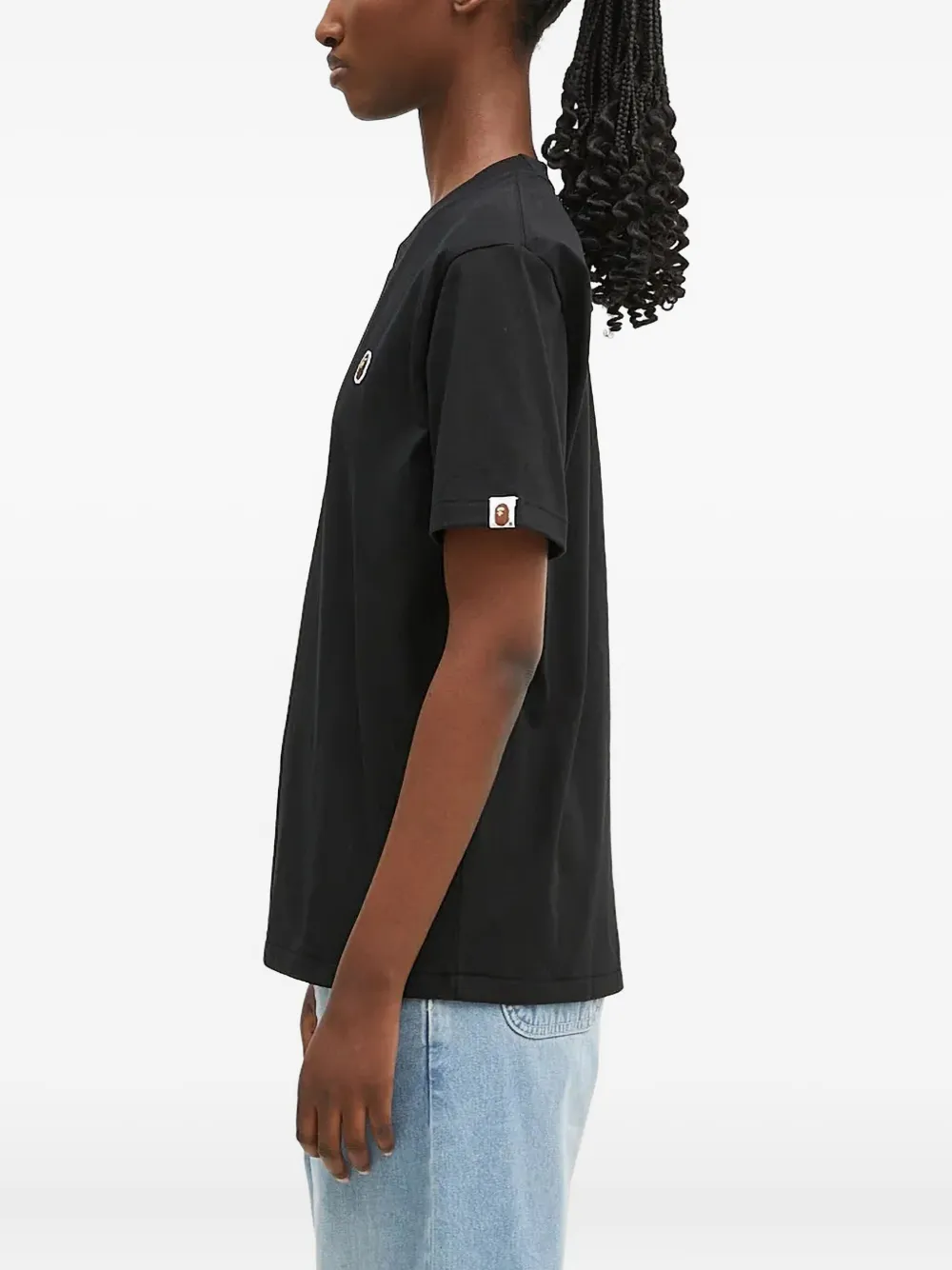 A BATHING APE T-shirt met logo-applicatie Zwart