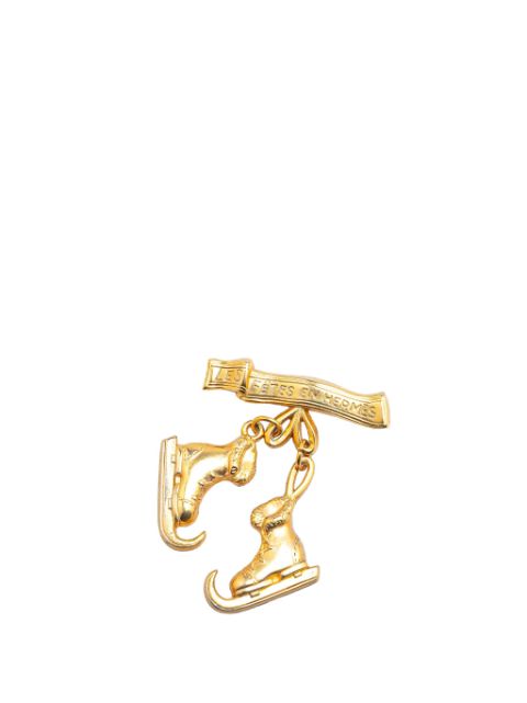 Hermes 20th Century Gold Plated Skate Pin costume brooch Women