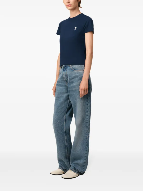 【関税込み】AMI Paris ブルー Ami de Coeur Tシャツ Ami de Coeur Tシャツ ナイトブルー | AMI PARIS