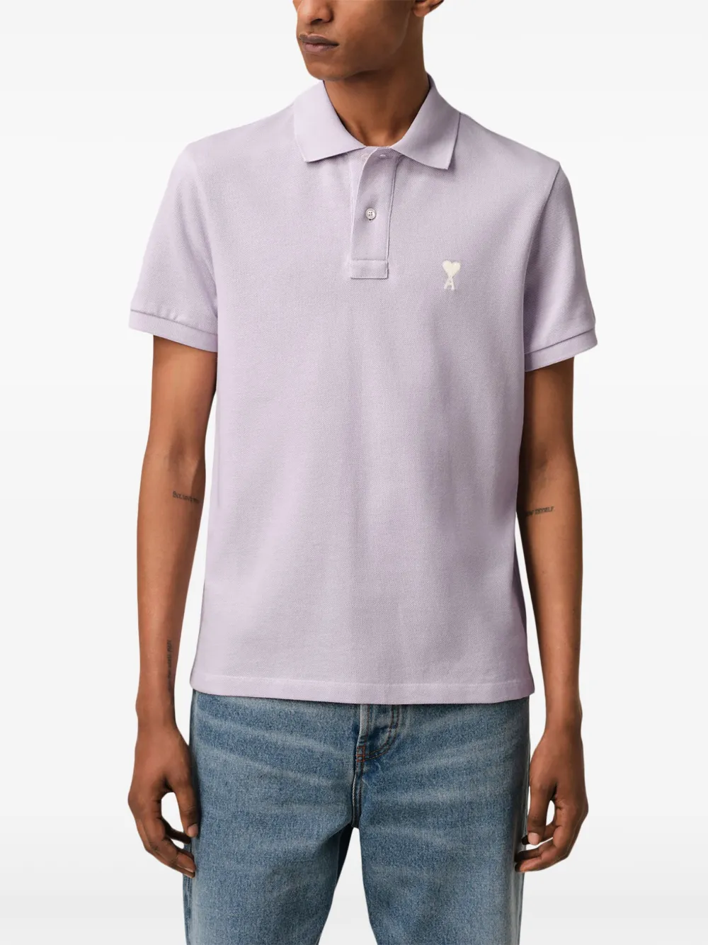 AMI Paris Poloshirt met logo Paars