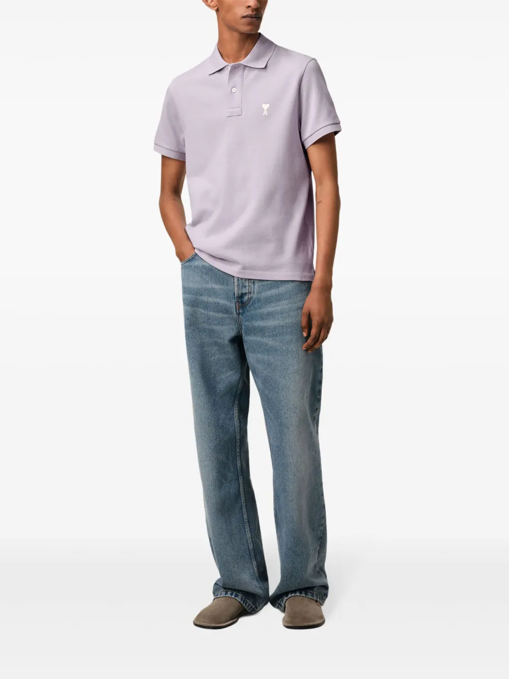 amiparis AMI Paris Poloshirt met logo - Paars