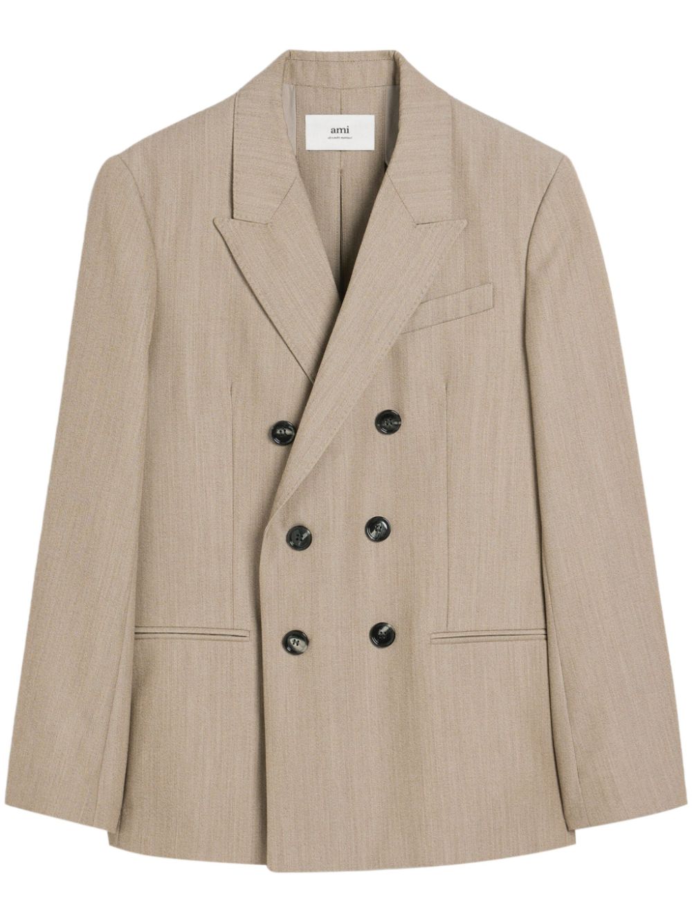 AMI Paris Blazer met achtersplit Beige