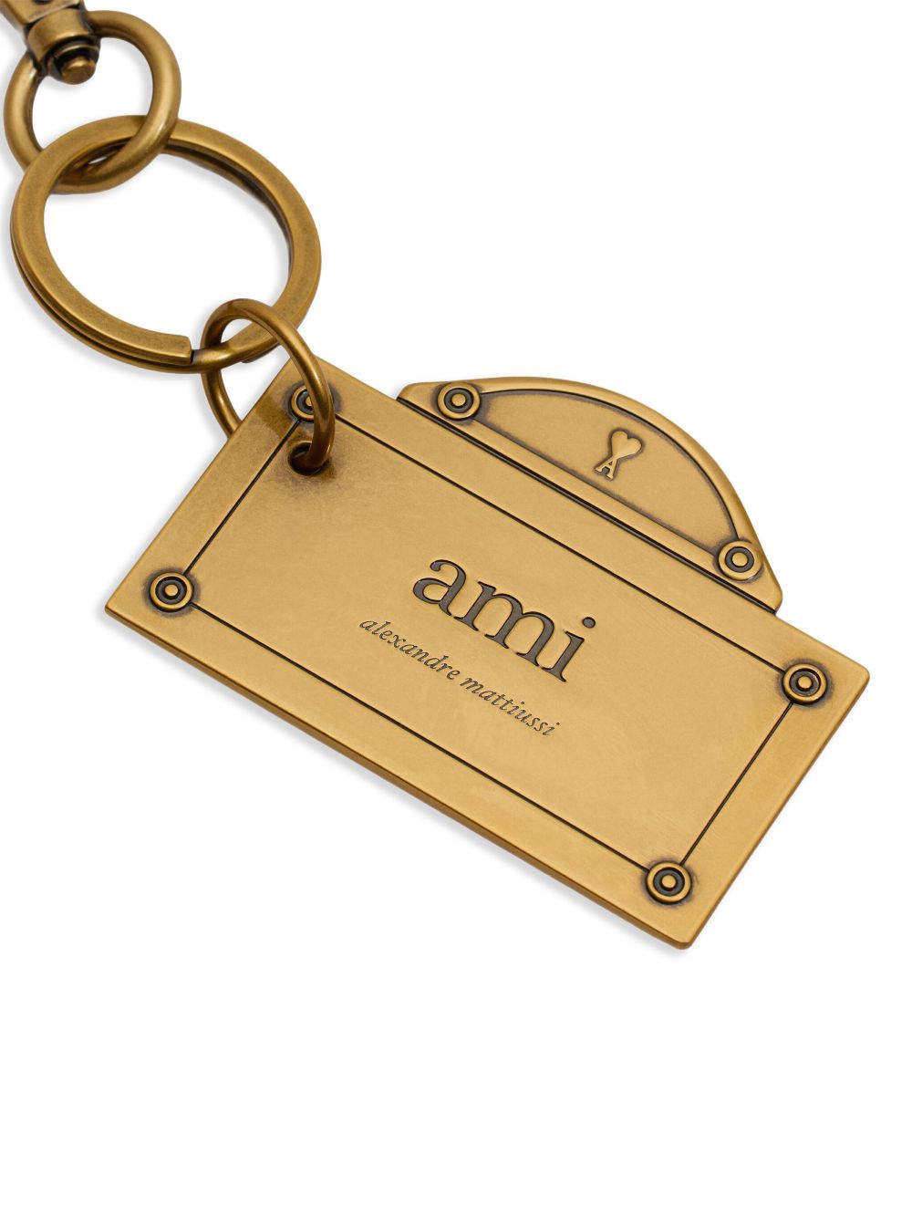 AMI Paris Street Plate sleutelhanger - Goud