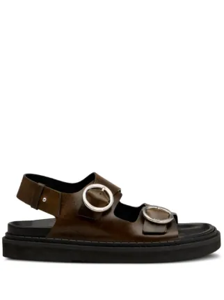 ★AMI PARIS★Tribute Sandals In Smooth Leather★大人気★ AMI Paris Leather Sandals | Brown | FARFETCH