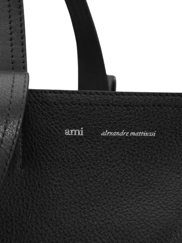 ナイロン AMI PARIS ブラック レザートートバッグ ショルダーバッグ デザイナー トートバッグ | AMI PARIS