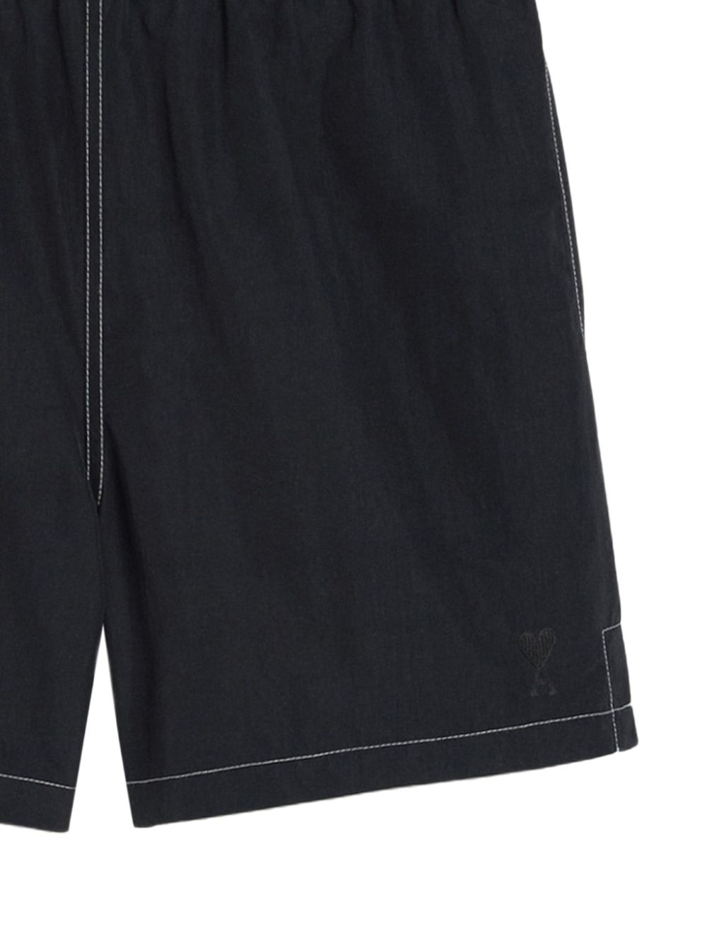 AMI Paris contrast-stitching swim shorts - Black