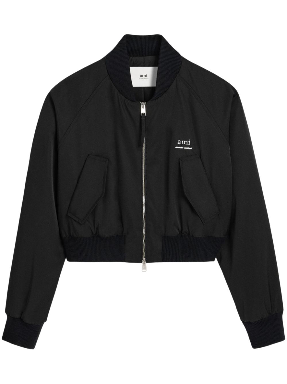 AMI Paris logo-lettering bomber jacket - Black