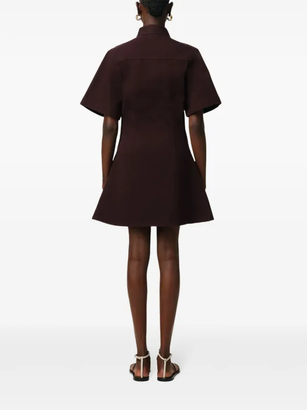 AMI Paris short-sleeve Shirt Dress | Brown | FARFETCH
