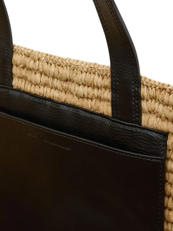 AMI PARIS★logo-patch raffia tote bag AMI Paris logo-patch Raffia Tote Bag | Neutrals | FARFETCH