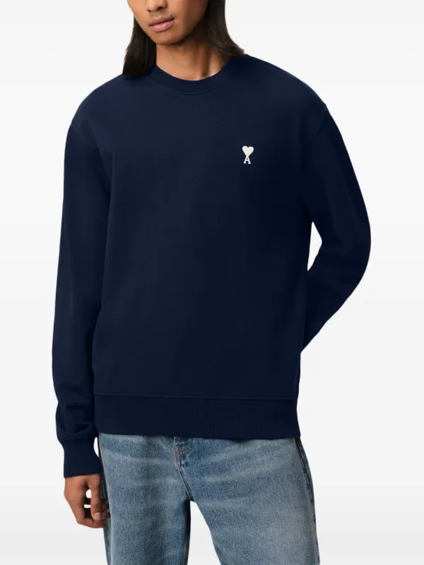 AMI Paris Ami De Coeur Sweatshirt | Blue | FARFETCH SG