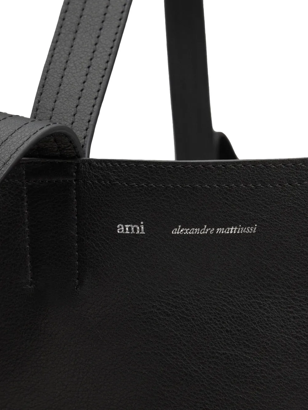 AMI Paris Maxi leren shopper Zwart