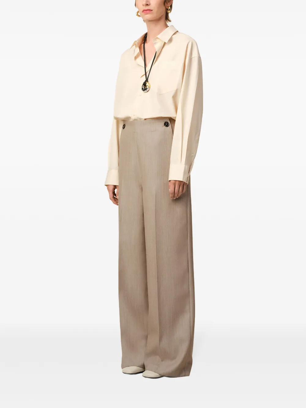AMI Paris Wollen broek Beige