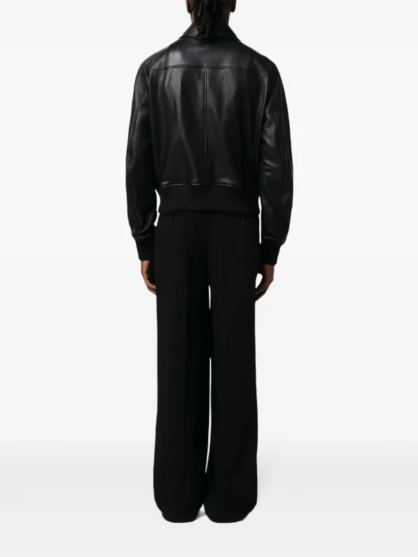 【関税込み】AMI Paris ブラック ジップアップ レザージャケット AMI Paris ジップアップ レザージャケット | ブラック | FARFETCH JP