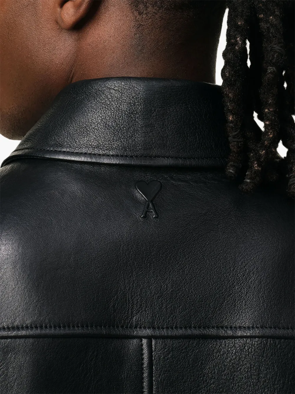 ★AMI PARIS★ Biker Leather Jacket Black FJK212LH0001001 AMI Paris Leather Bomber Black | Cultizm