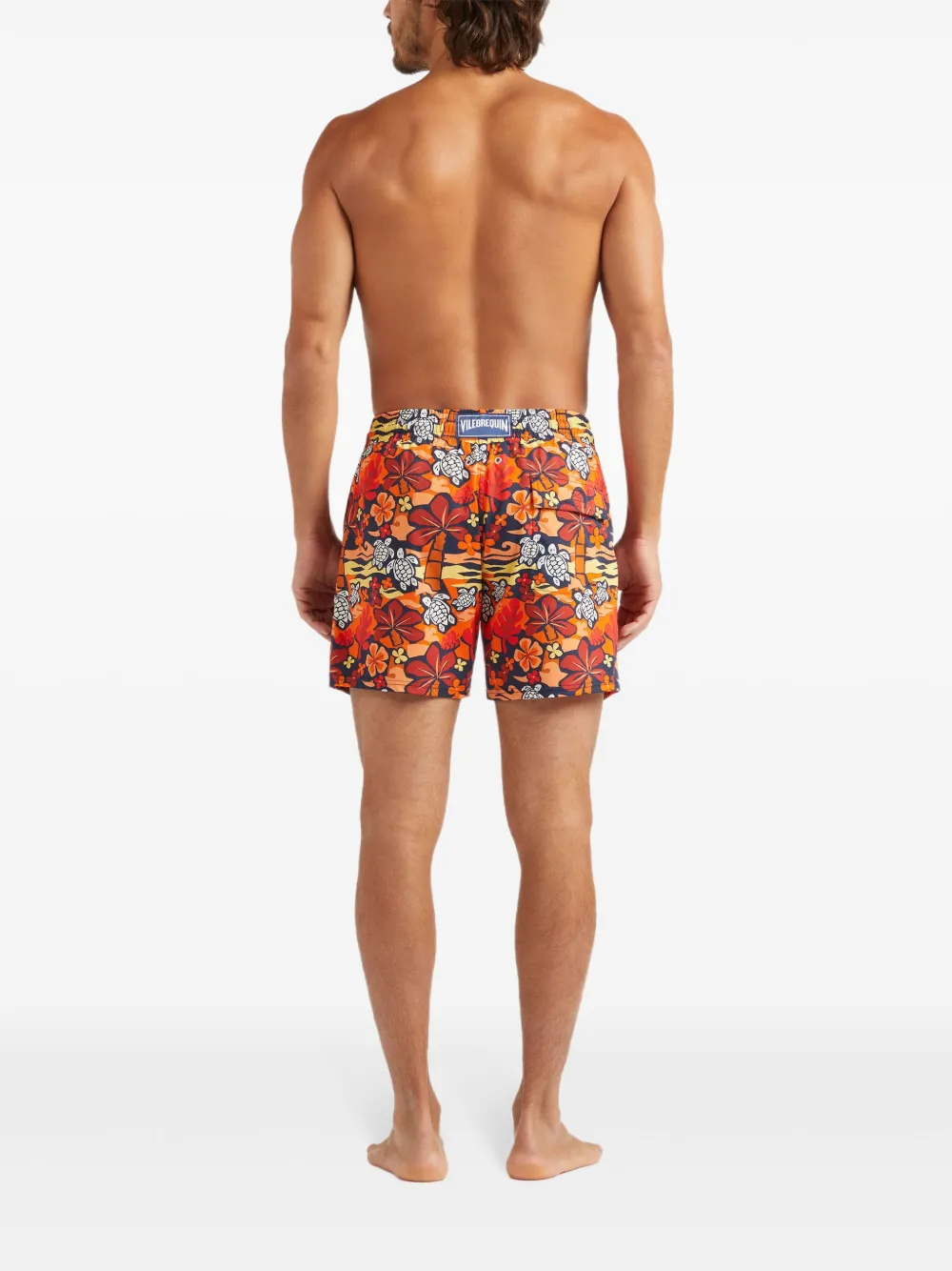 Shop Vilebrequin Monoi Turtles Swim Shorts In Orange