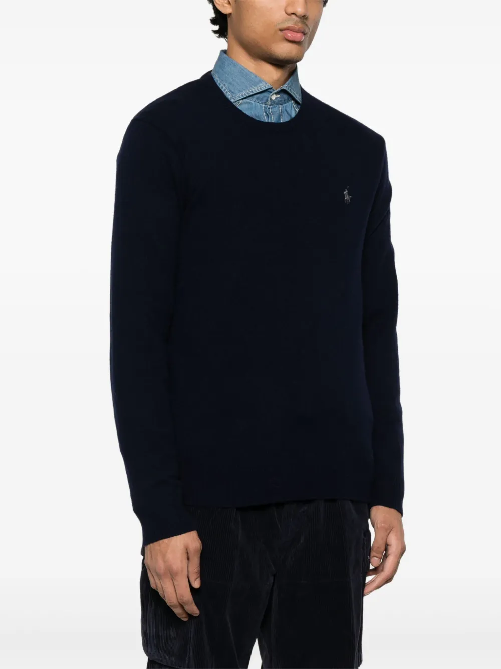 Shop Polo Ralph Lauren Polo Pony-embroidered Sweater In Blue