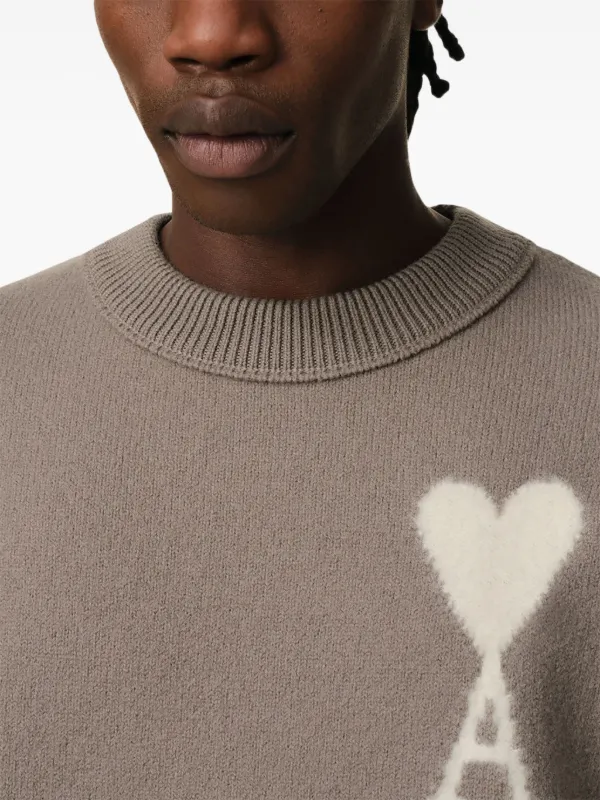 AMI Paris Ami De Coeur Sweater | Grey | FARFETCH