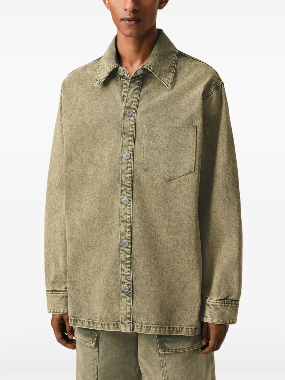 AMI Paris Ami de Coeur shirtjack Groen