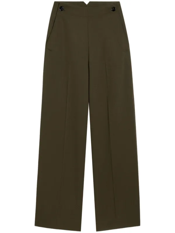 パンツ Ami Paris wide leg trousers AMI PARIS - TAUPE WOOL AND VISCOSE WIDE-LEG TROUSERS – LE