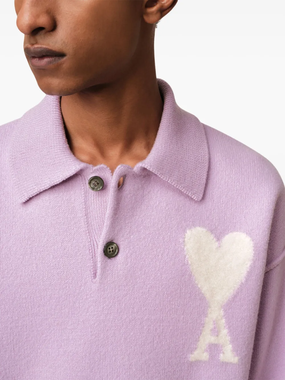 AMI Paris Ami De Coeur ニット ポロシャツ | ピンク | FARFETCH JP AMI Paris Ami De Coeur ニット ポロシャツ | ピンク | FARFETCH JP