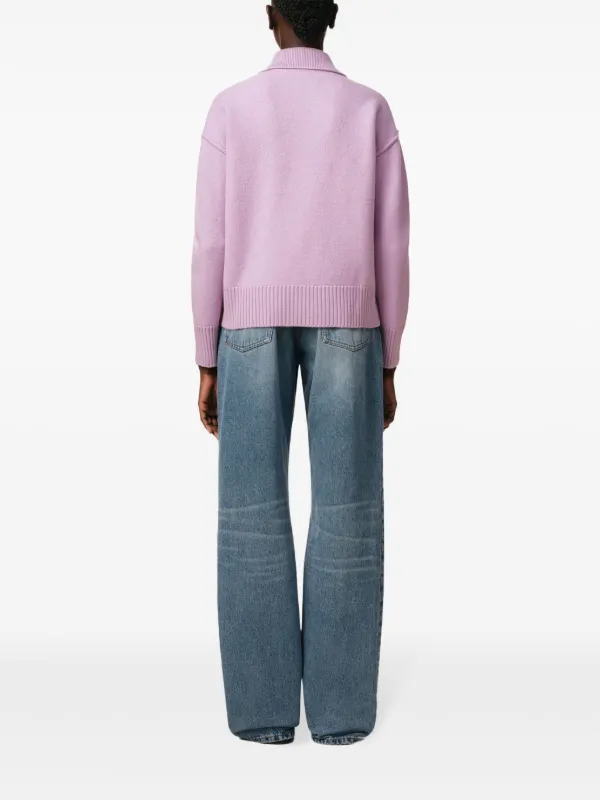 AMI Paris Ami De Coeur ニット ポロシャツ | ピンク | FARFETCH JP