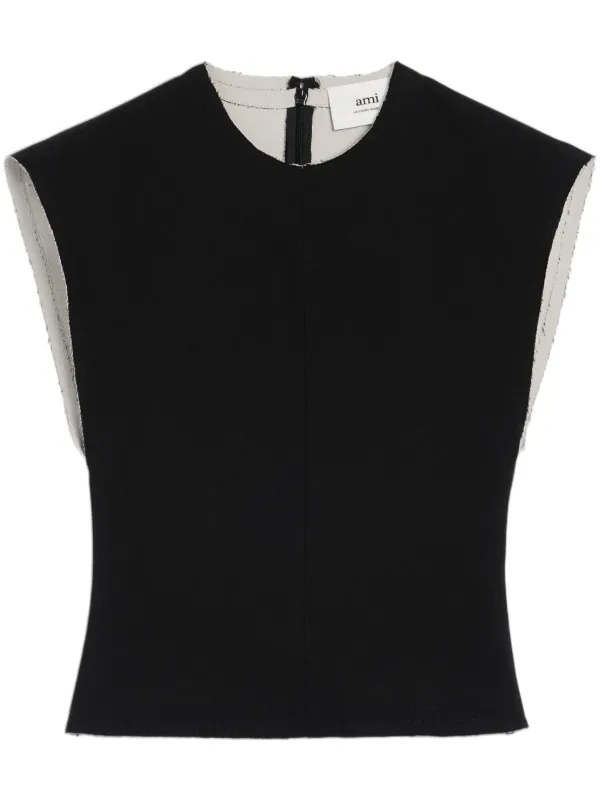 Ami Paris Sleeveless Top in Black