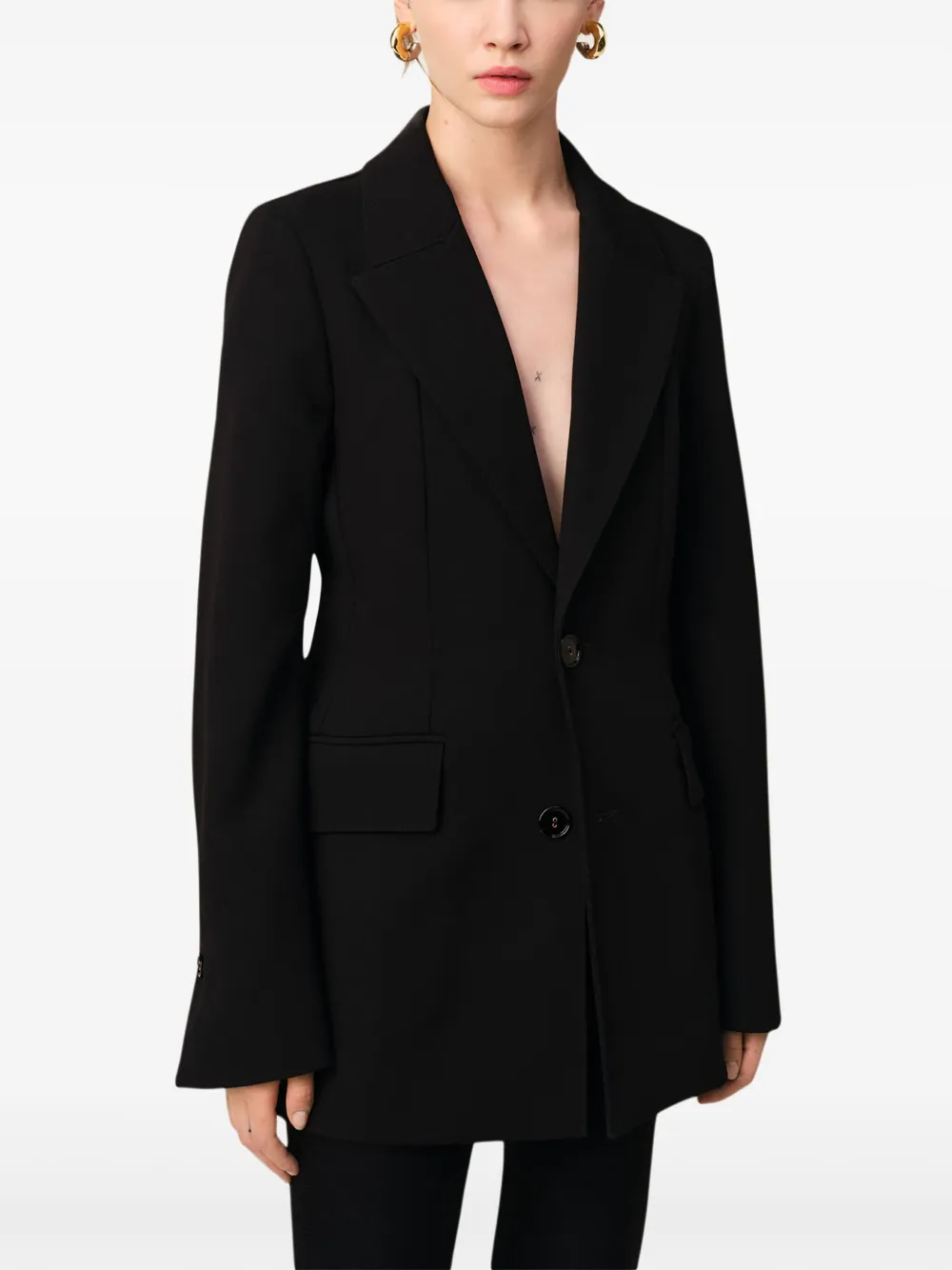 AMI Paris Blazer met enkele rij knopen Zwart