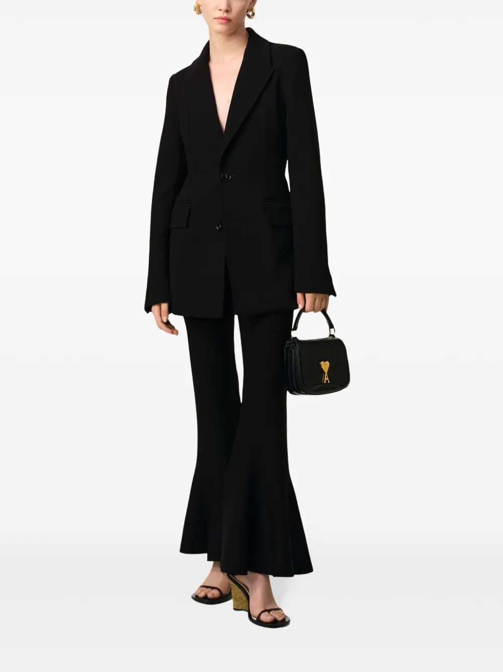 AMI Paris Blazer met enkele rij knopen Zwart