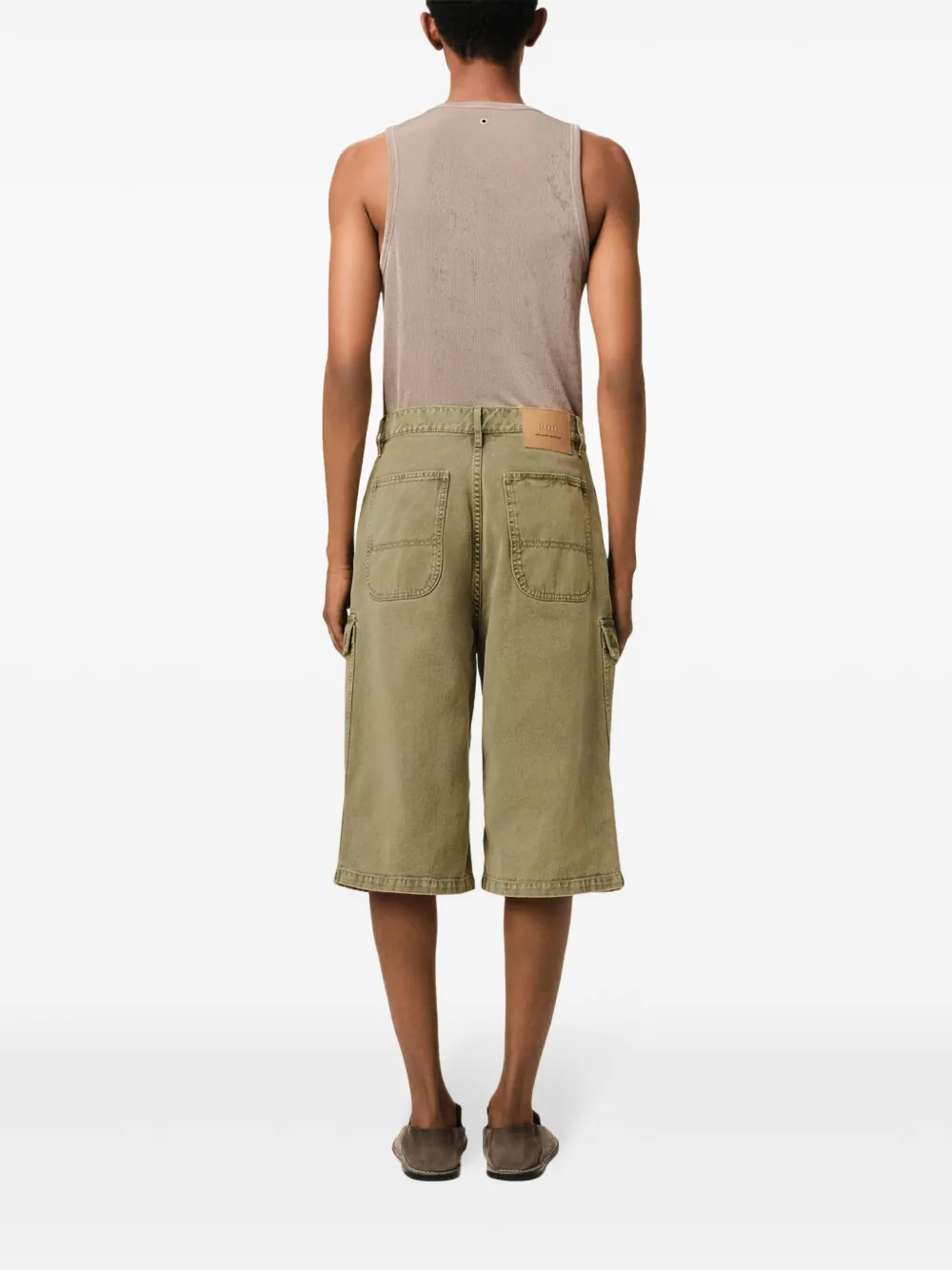 Shop Ami Alexandre Mattiussi Wide-leg Bermuda Shorts In Green