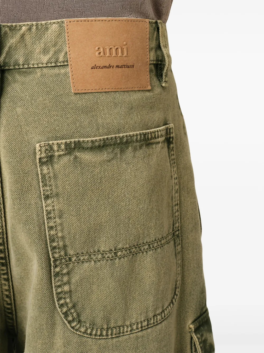 Shop Ami Alexandre Mattiussi Wide-leg Bermuda Shorts In Green