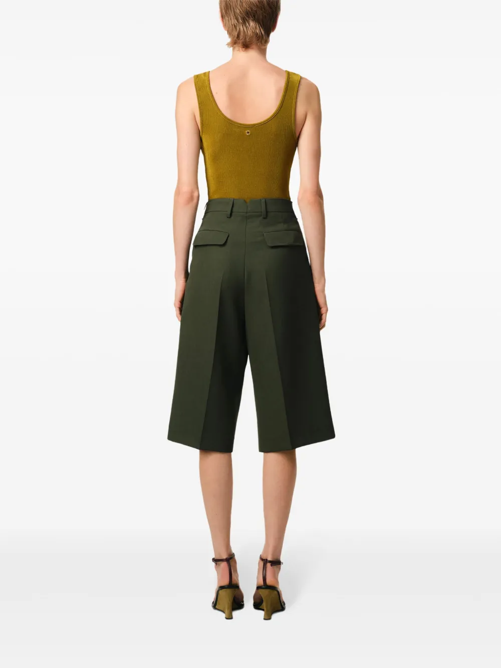 AMI Paris Shorts met wijde pijpen Groen