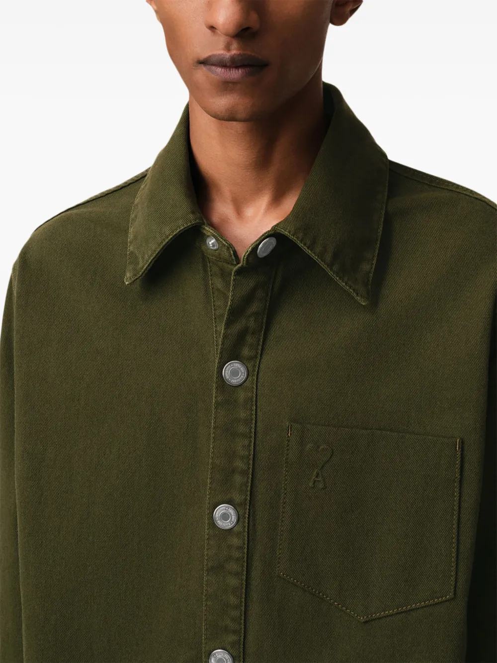 AMI Paris Ami de Coeur shirtjack Groen