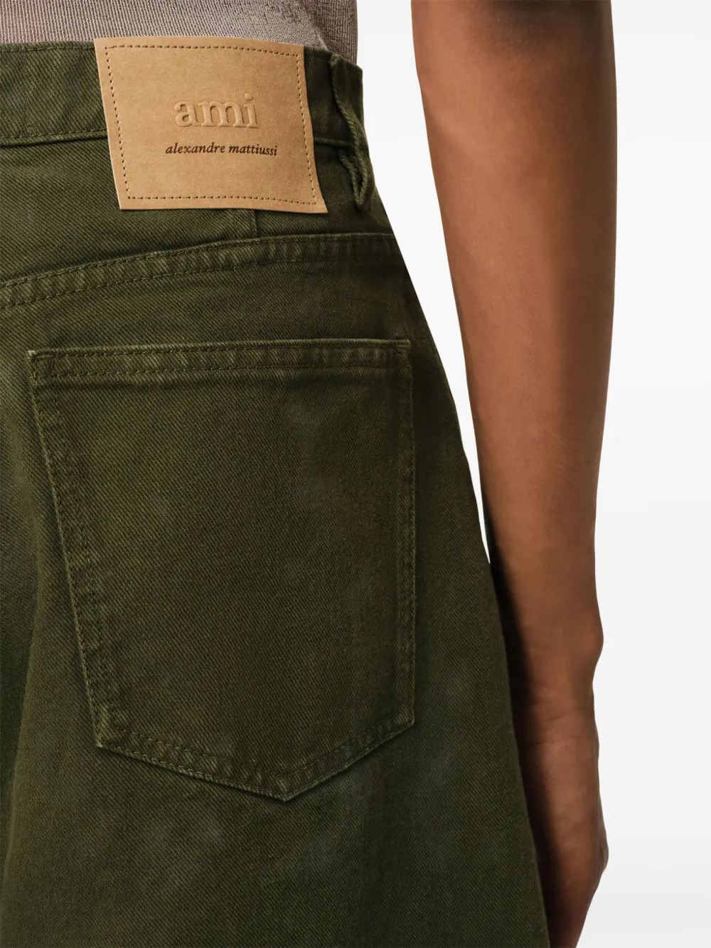 Shop Ami Alexandre Mattiussi Wide-leg Bermuda Shorts In Green