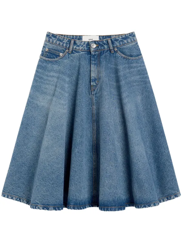 AMI Paris ゴデットディテール スカート | ブルー | FARFETCH JP
