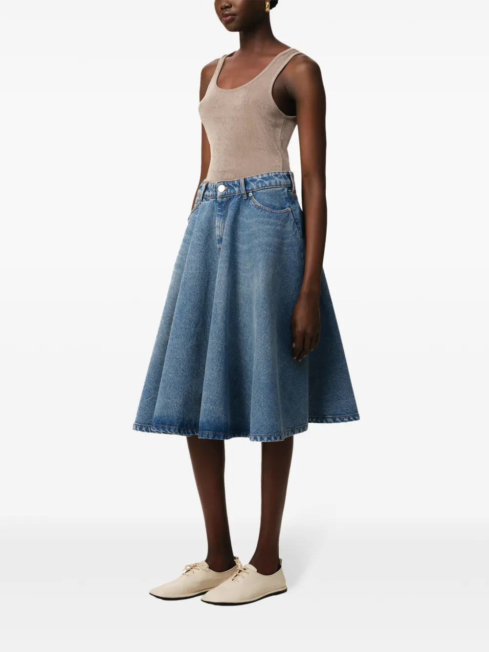 AMI Paris flared rok Blauw