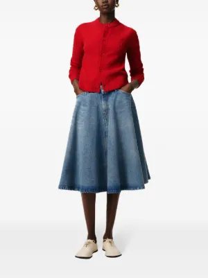 AMI Paris godet-detail Midi Skirt | Blue | FARFETCH