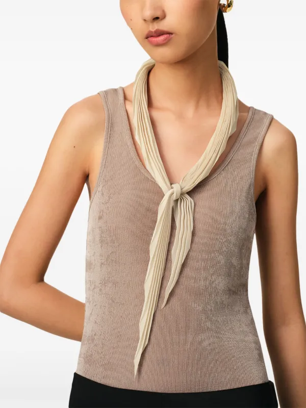 AMI Paris Pleated diamond-shaped Scarf | Neutrals | FARFETCH