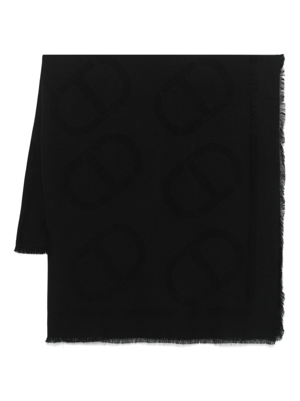 Twinset Logo-jacquard Scarf In Black