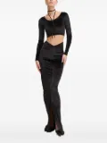 Fiorucci tie-neck velvet top - Black