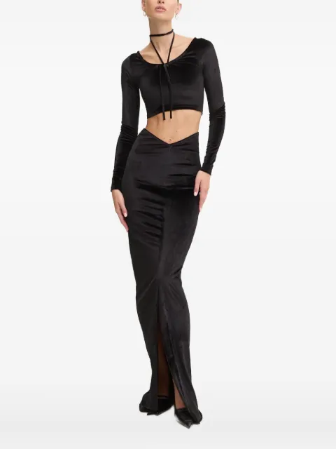 Fiorucci tie-neck velvet top