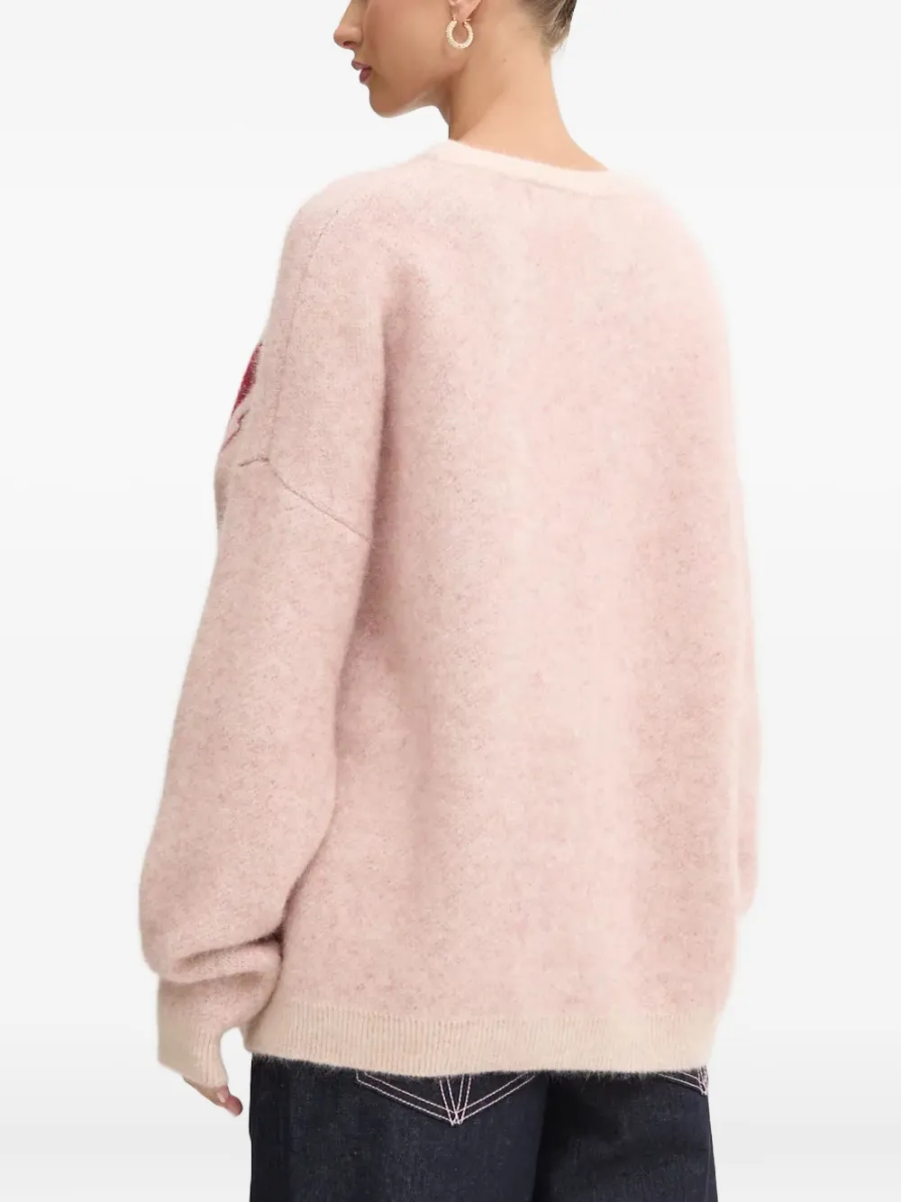 Fiorucci Lollipop-motif Ribbed-hem Sweater In Pink