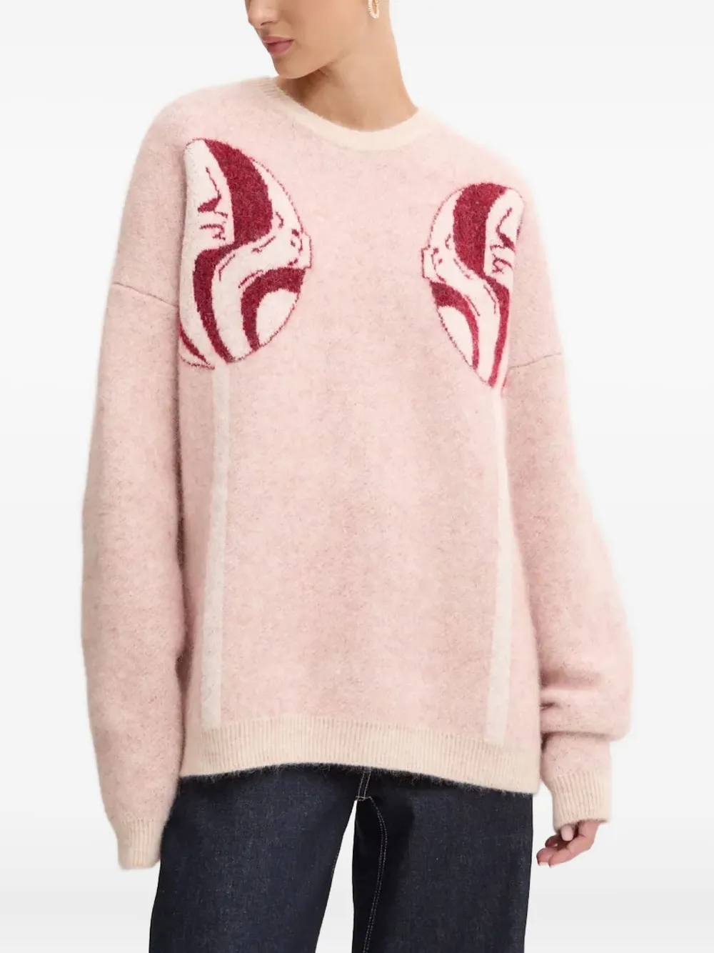 Fiorucci Lollipop-motif Ribbed-hem Sweater In Pink