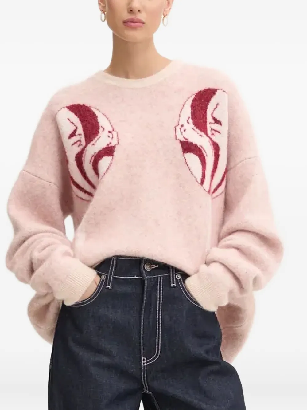 Fiorucci Lollipop-motif Ribbed-hem Sweater In Pink