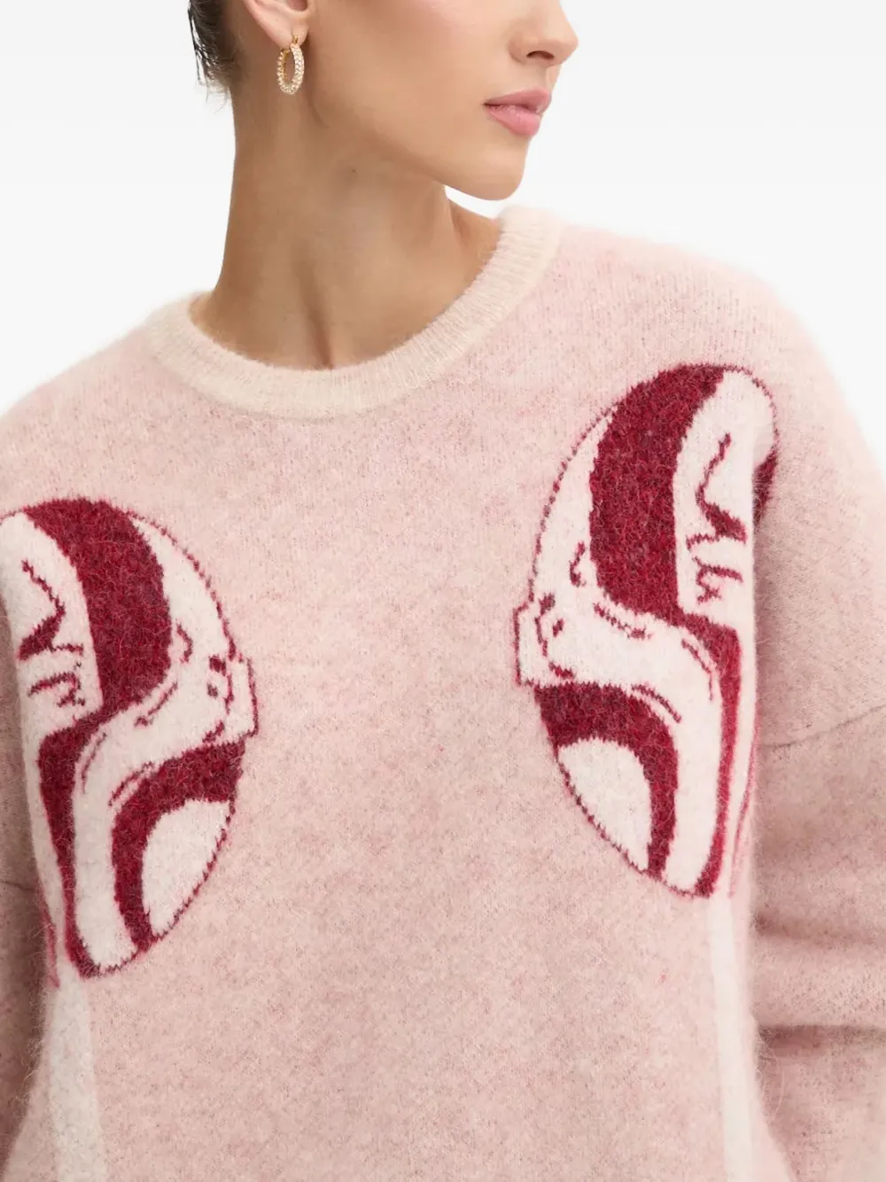Fiorucci Lollipop-motif Ribbed-hem Sweater In Pink