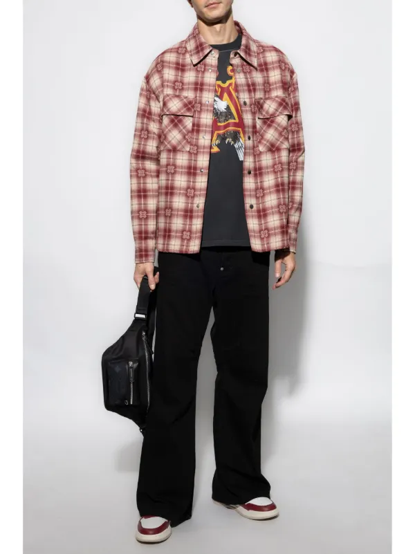 AMIRI レザーシャツ AMIRI シャツジャケット | レッド | FARFETCH JP