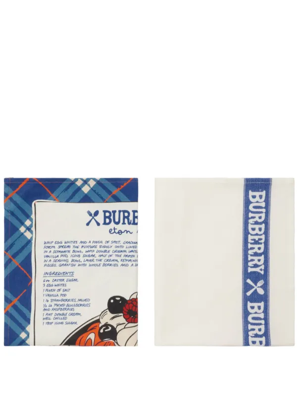Burberry プリント ティータオル セット | ブルー | FARFETCH JP