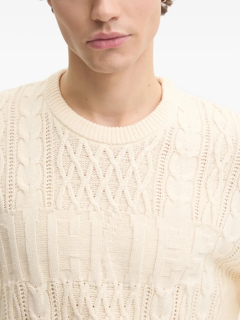 DICKIES Kabelgebreide trui Wit