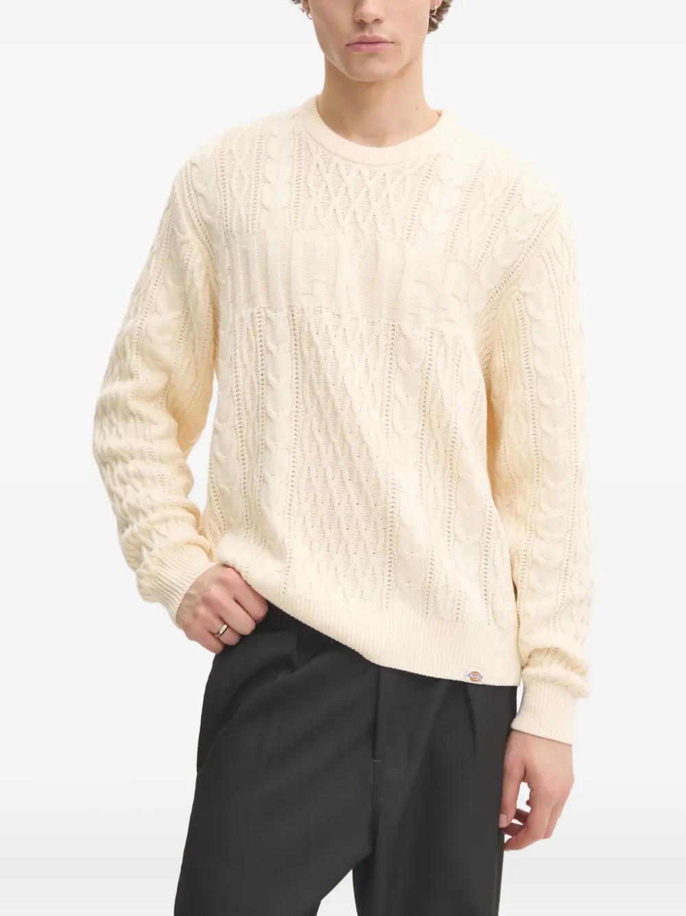 DICKIES cable-knit crew-neck sweater | White | Image 1