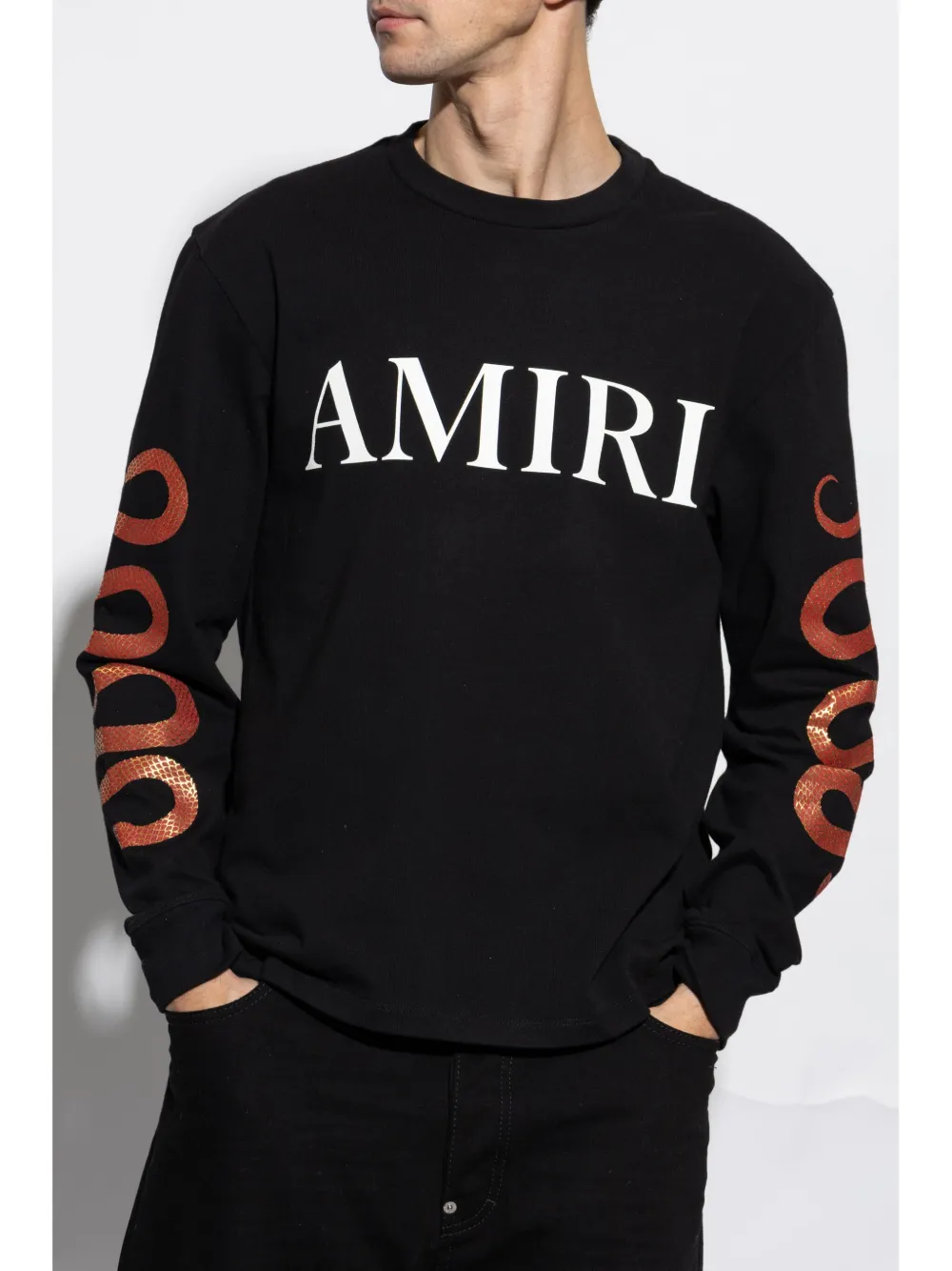 AMIRI LOGO-PRINT LONG-SLEEVE T-SHIRT